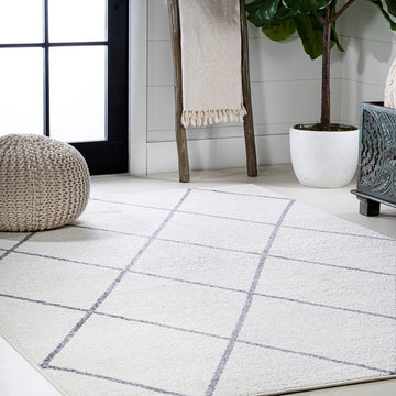 Cole Minimalist Diamond Trellis Area Rug